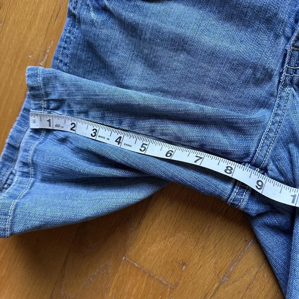 VTG Y2K No Boundaries Denim Jean Shorts Low Rise 9 Blue Bermuda Stretch 5 Pocket